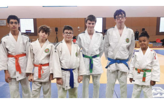 Dimanche 18 janvier 2026.
Championnat de l'Eure Minimes - Alizay (27)
Ilyès (-55Kg), Elouan (-46Kg), Gabin (-66Kg), Kévin (-66Kg), Tom (-73Kg) et Mohamed (-34Kg)